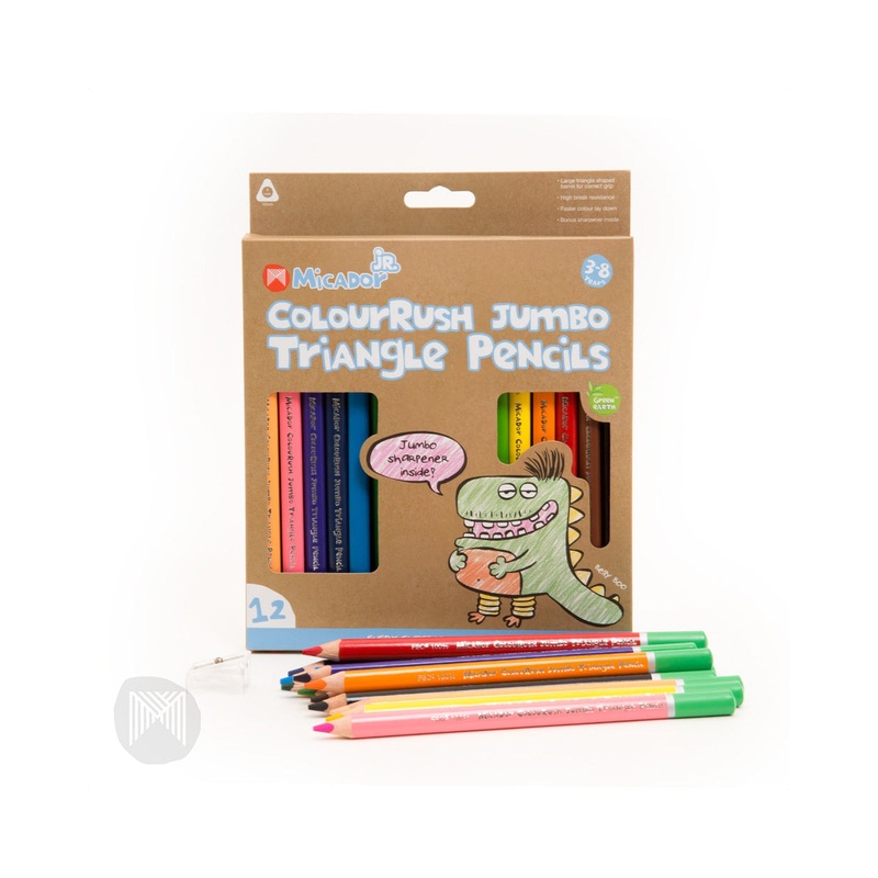 Micador Jr ColourRush Jumbo Triangle Pencil 12 Pack