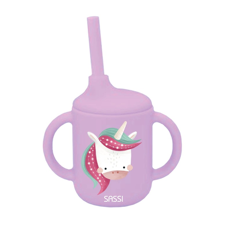 Sassi Silicone Sippy Cup Set Sparkly The Unicorn
