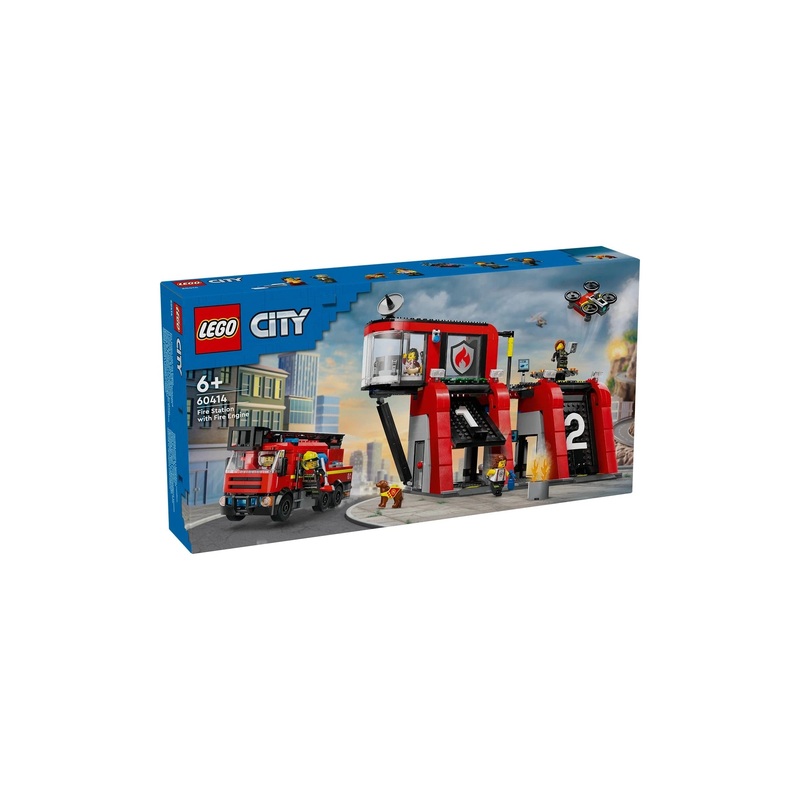 60414 Fire Station with Fire Truck