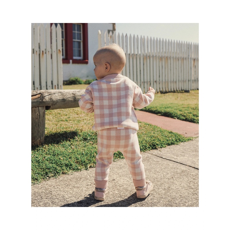 Kynd Baby Jacquard Knit Pants – Pearl Gingham