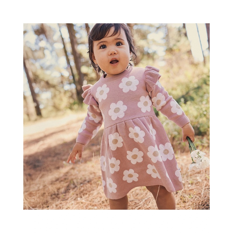 Kynd Baby Jaqcuard Knit Dress – Woodrose