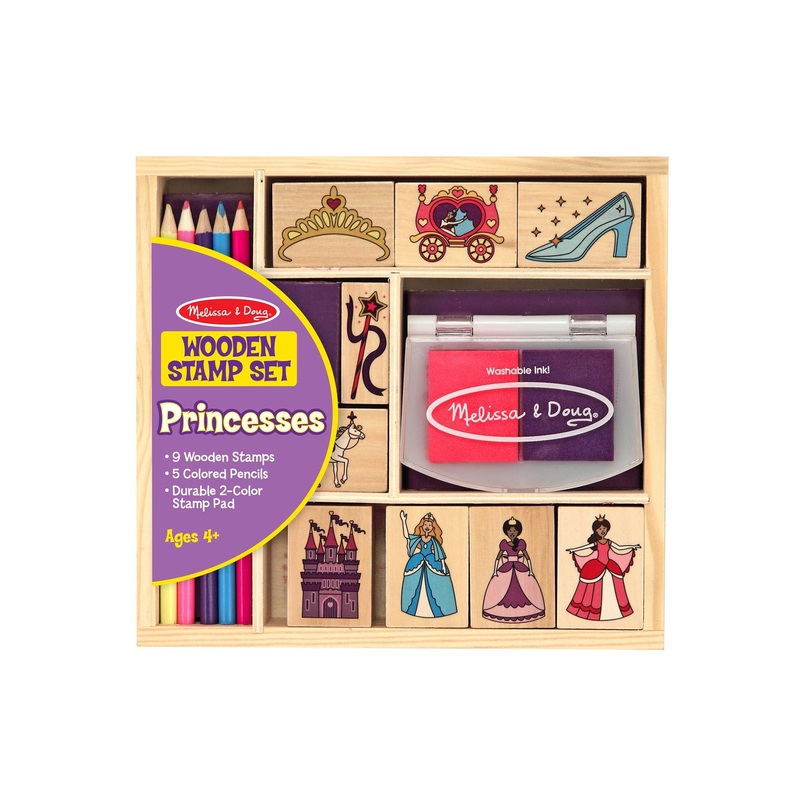 Melissa Doug Wooden Princess Stamp Set