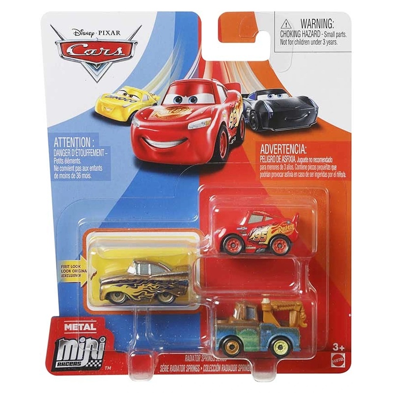 Disney Pixar Cars Mini Racers 3 Pack – Assorted