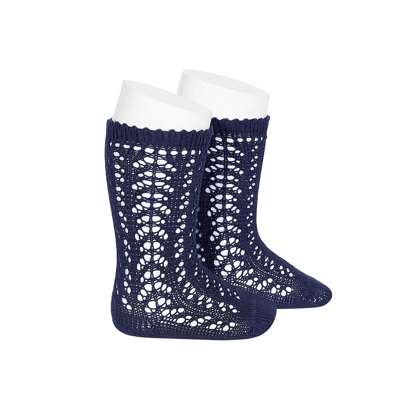 Full Openwork Knee High Sock Navy