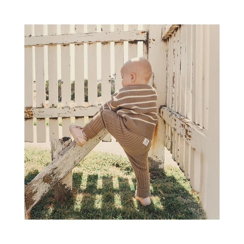 Kynd Baby Chunky Rib Knit Pants – Caramel Marle