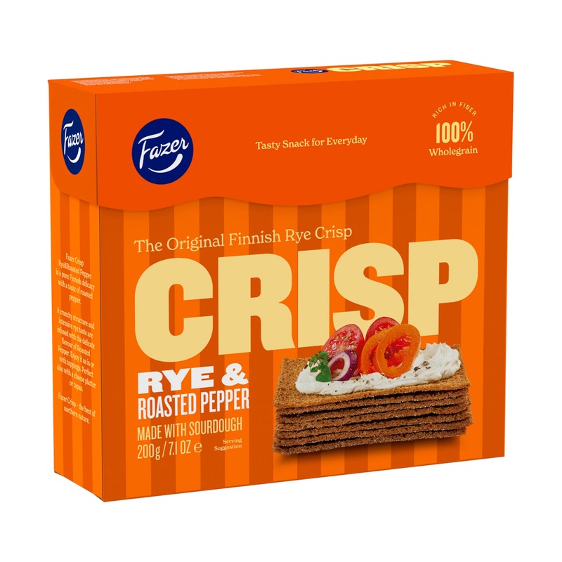 Fazer Rye Crisp Roasted Pepper 200g