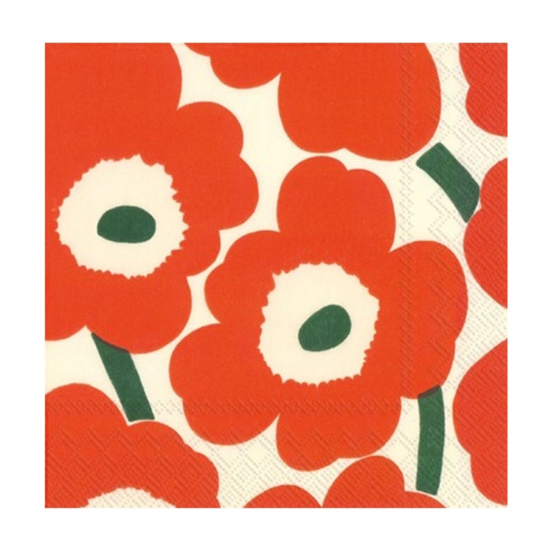 Marimekko Unikko Orange Green Napkin