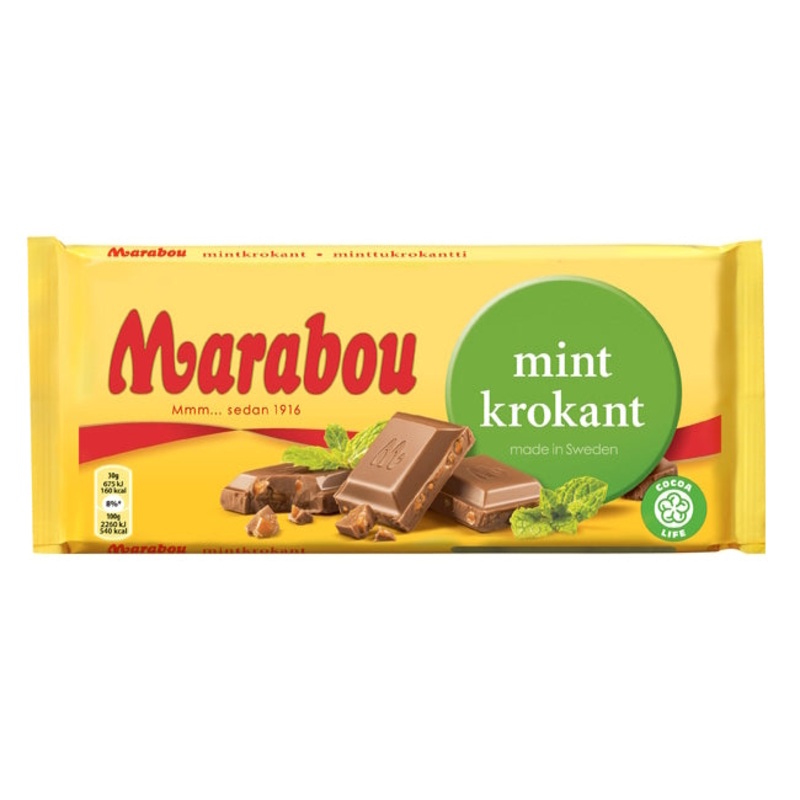 Marabou Mintkrokant Chocolate 200g