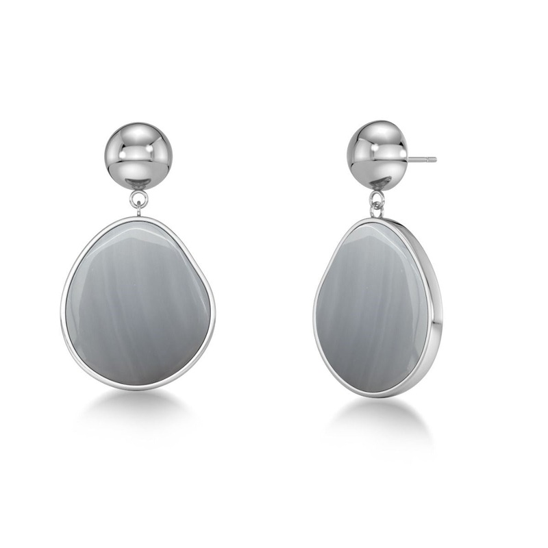 Edblad Agatha Earrings L Grey Steel