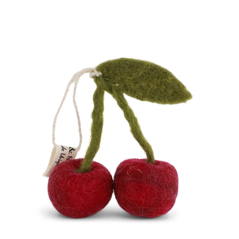Gry & Sif Cherry Felted Ornament