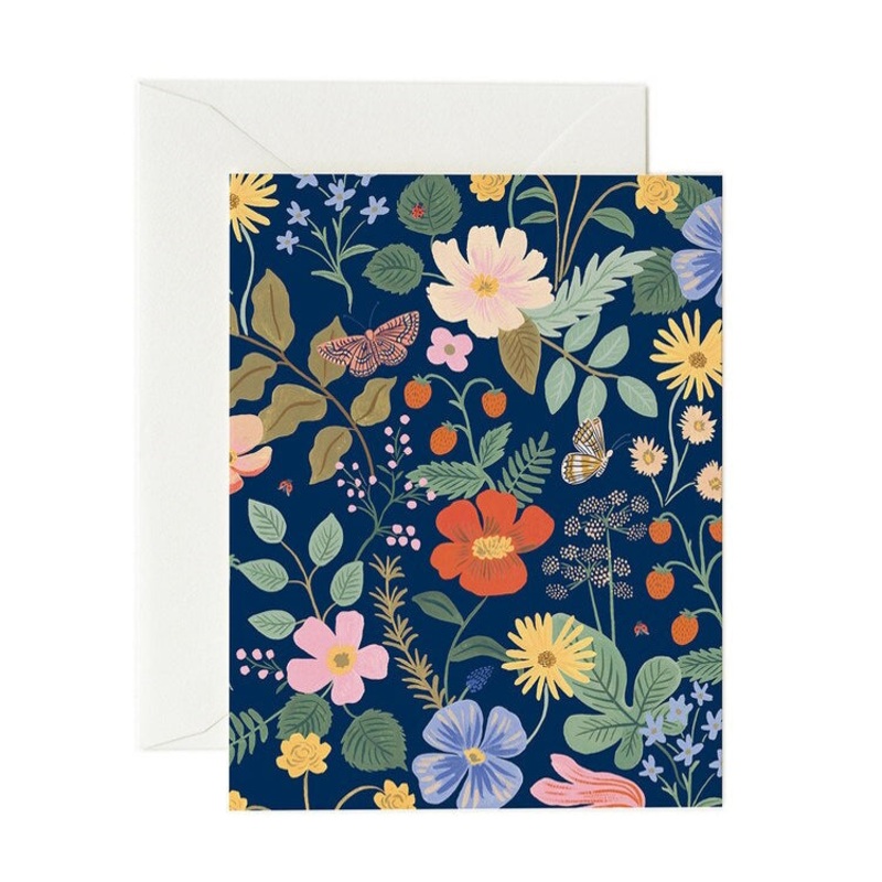 Strawberry Fields Navy Card