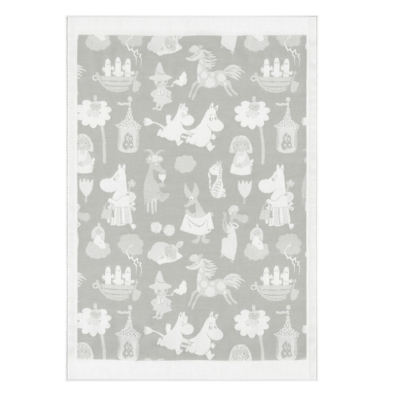 Moomin Valley Organic Cotton Baby Blanket Grey
