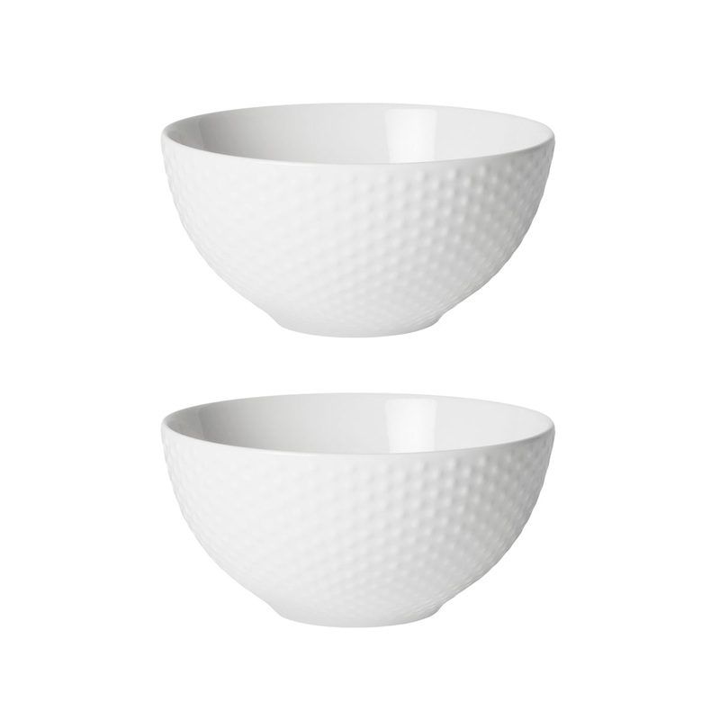 Design House Stockholm Blond Soup Bowl 600ml White Dot 2pk