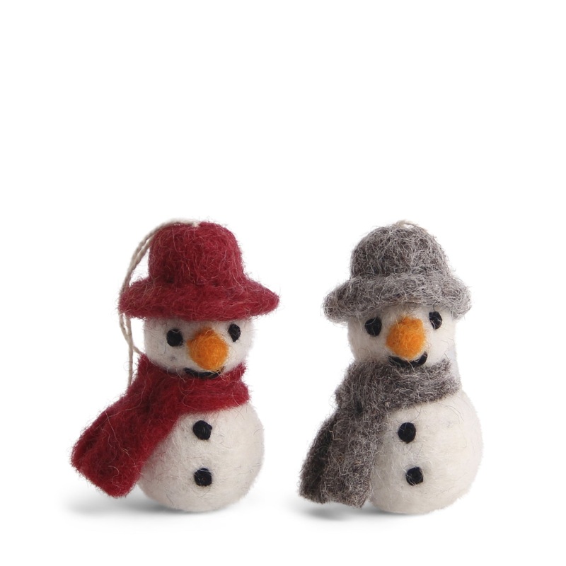 Gry & Sif Snowman Felt Decoration 3pk classic