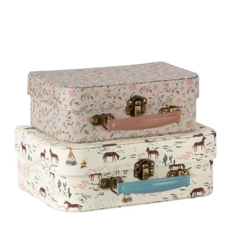 Maileg Suitcases Fabric Set 2pcs Chevaux