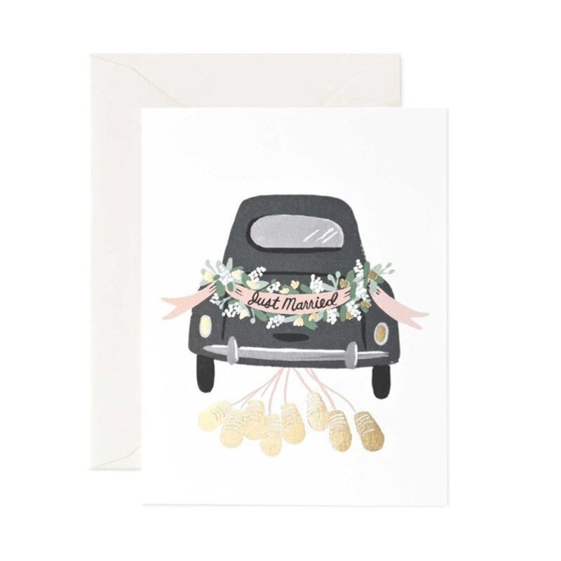 Just Married Getaway Card