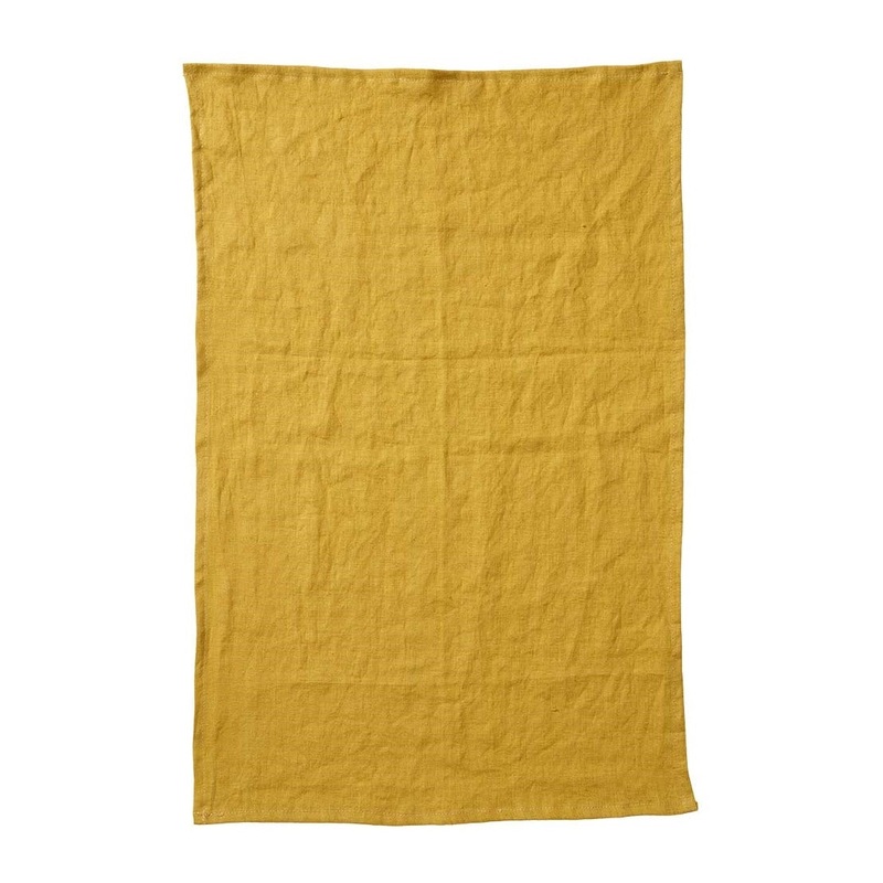 Klippan Linn Stonewashed Linen Tea Towel Mustard