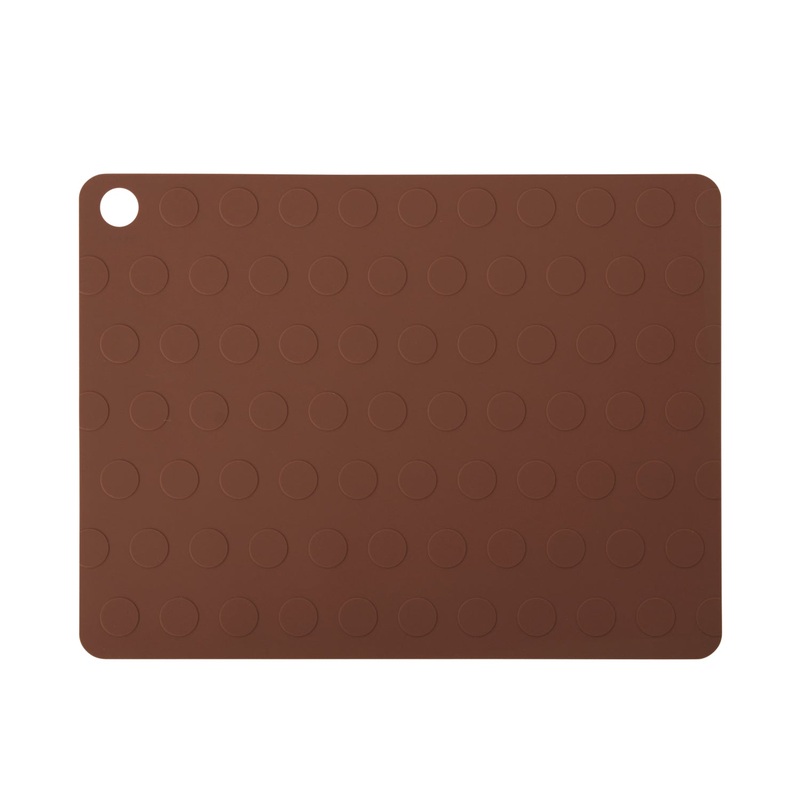 OYOY Dot Placemat Silicone 2pk Nutmeg