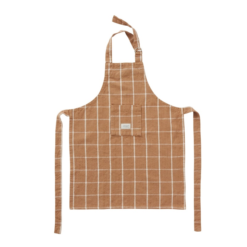 OYOY Gobi Organic Cotton Kids Apron Brown