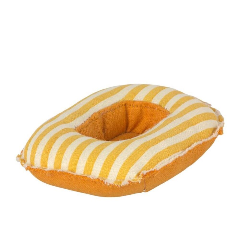 Maileg Mouse Rubber Boat Small yellow stripes