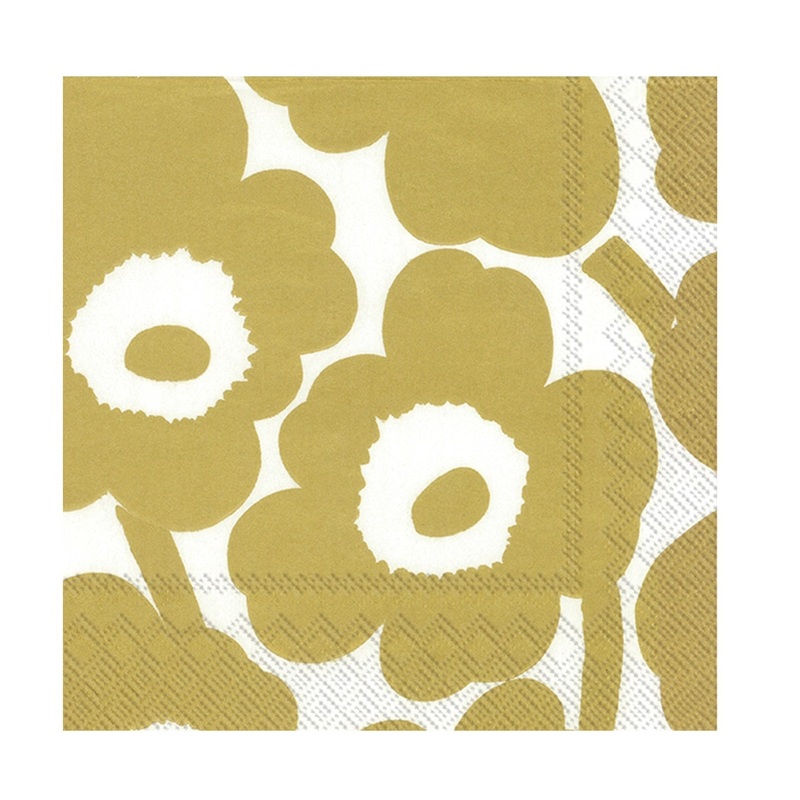 Marimekko Unikko White Gold Napkin