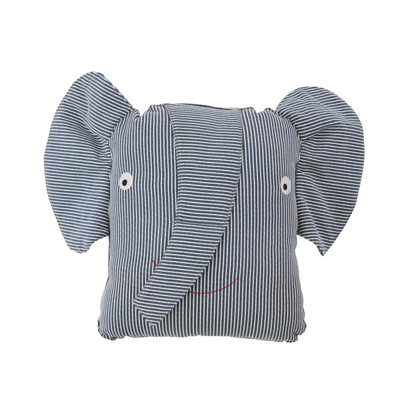 OYOY Elephant Erik Kids Cushion Blue