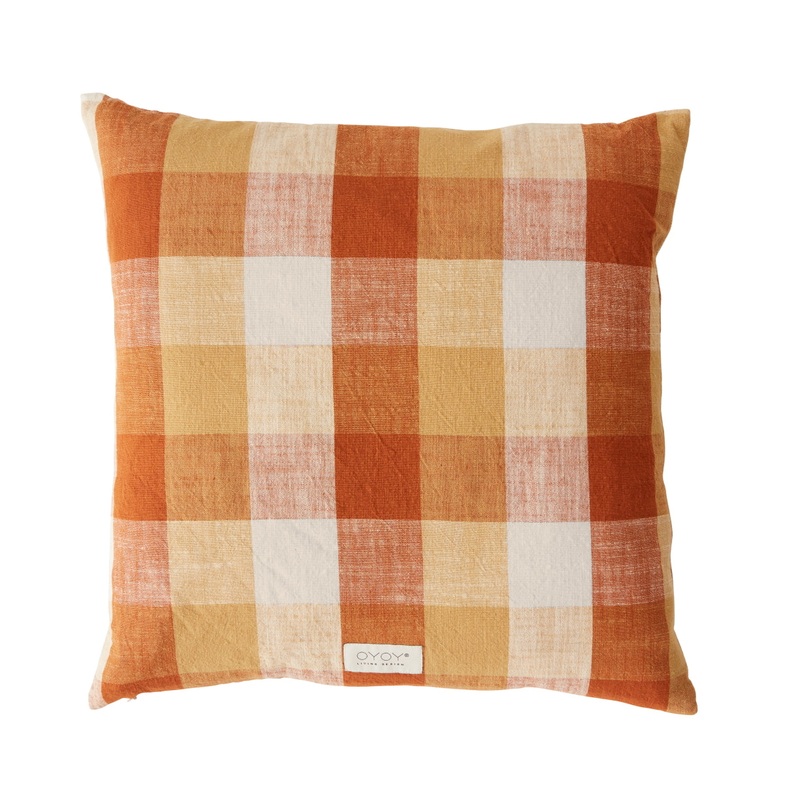 OYOY Kyoto Checker Cushion Dark Sienna