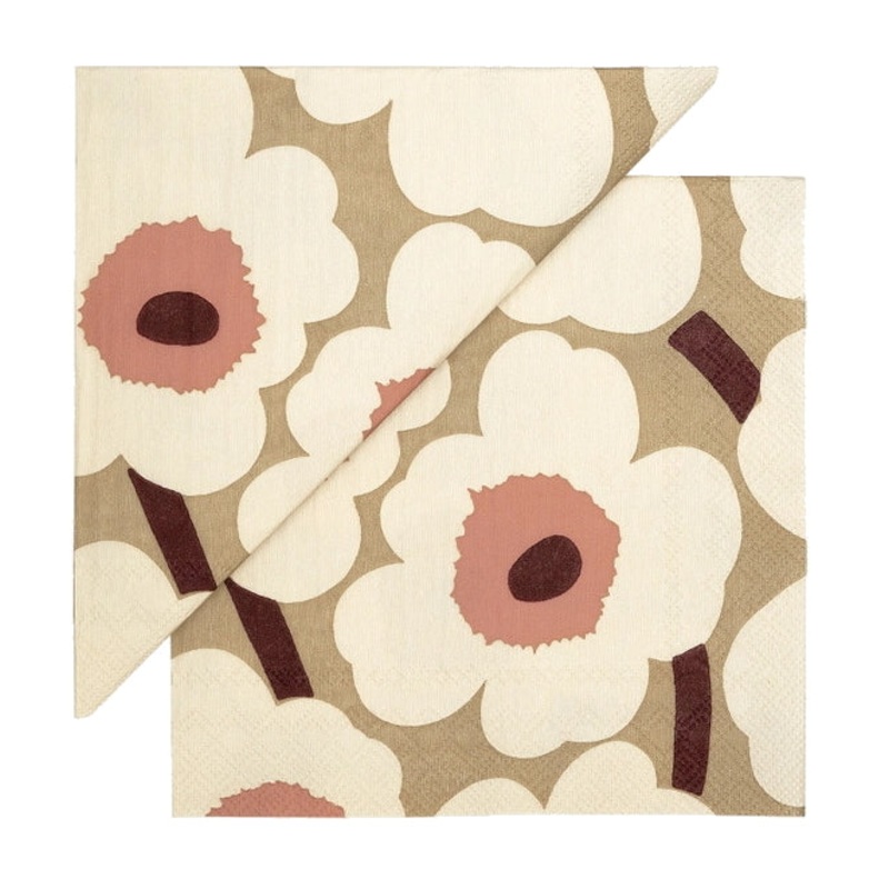 Marimekko Unikko Cream Rose Napkin