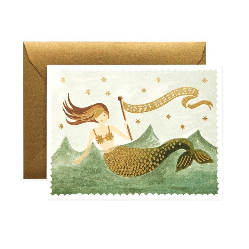 Vintage Mermaid Birthday Card