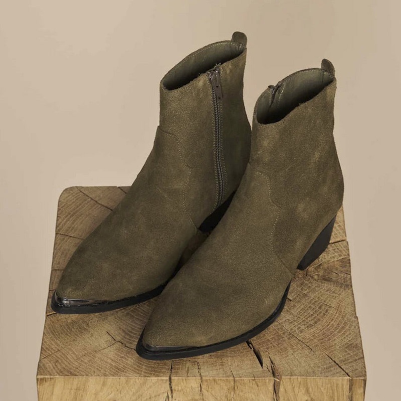 Mos Mosh Amos Suede Boots Dark Green 40