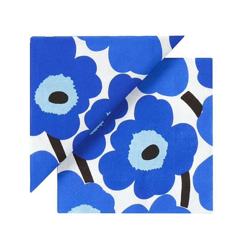 Marimekko Unikko Blue Cocktail Napkin